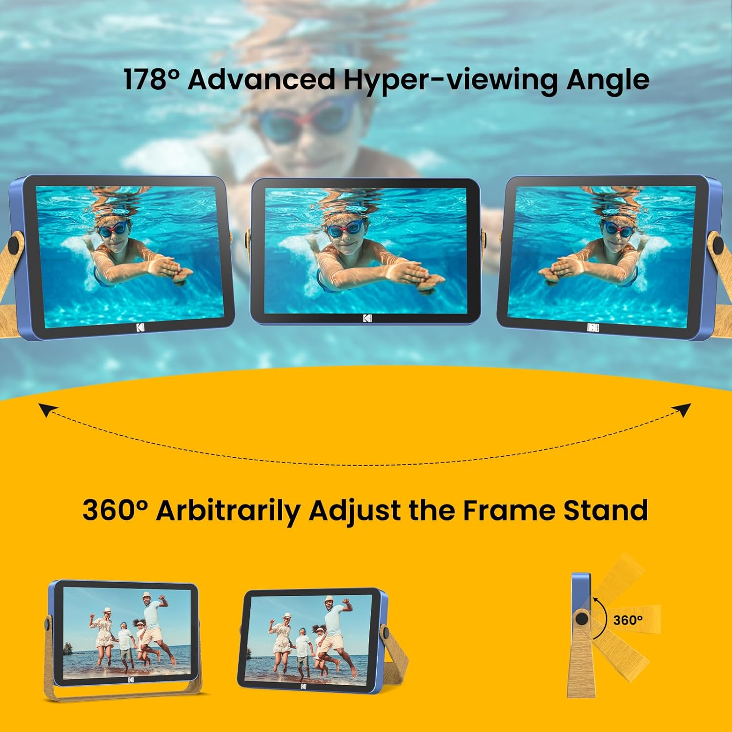 Kodak 10 Inch Digital Metal Photo Frame WiFi - Blue - RWF108HBLUE