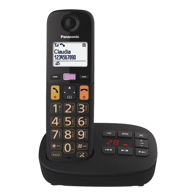 Teléfono inalámbrico Panasonic de teclas grandes, un solo auricular | KX-TGU130EB