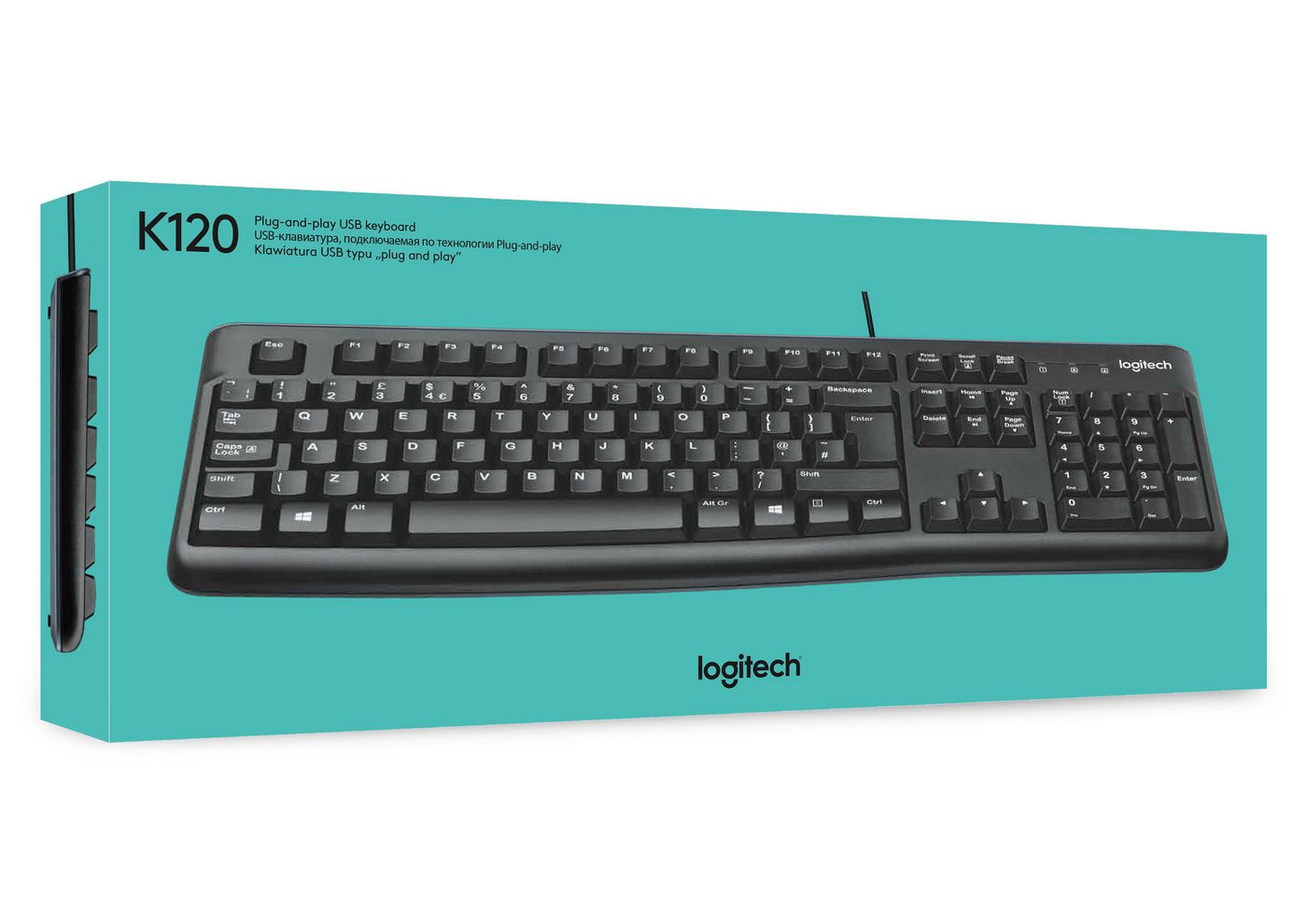 Teclado Logitech Wired K120 en inglés de EE. UU.
