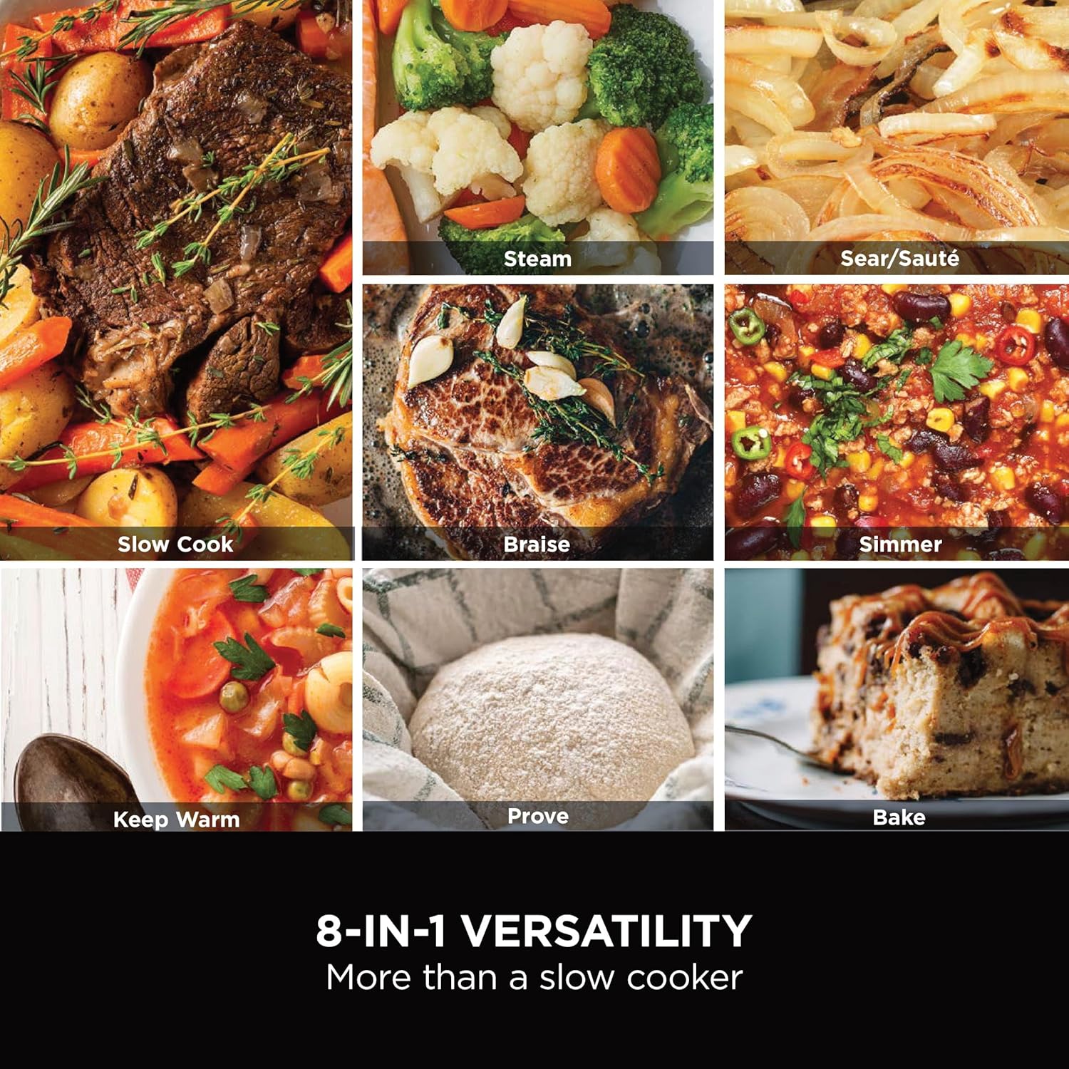 Olla de cocción lenta Ninja Foodi Possible Cooker 8 en 1 | Gris sal marina - MC1001UK