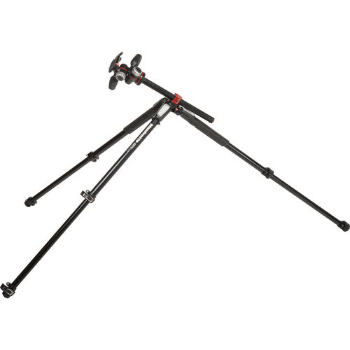 Trípode de aluminio Manfrotto con cabezal panorámico/inclinable de 3 vías - MK055XPRO3-3W