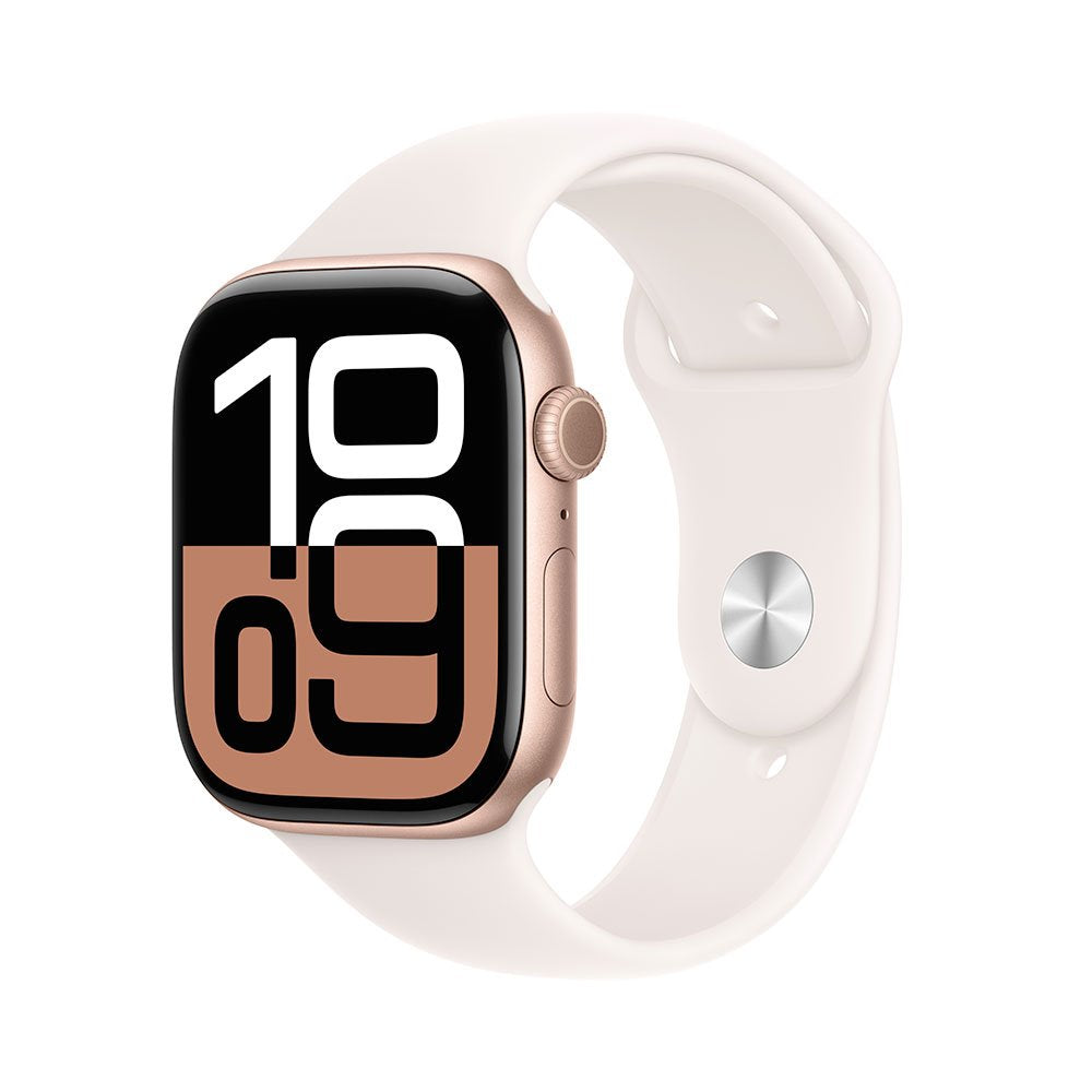 Apple Watch Series 10 GPS 42mm Rose Gold Aluminum Case with Light Blush Sport Band