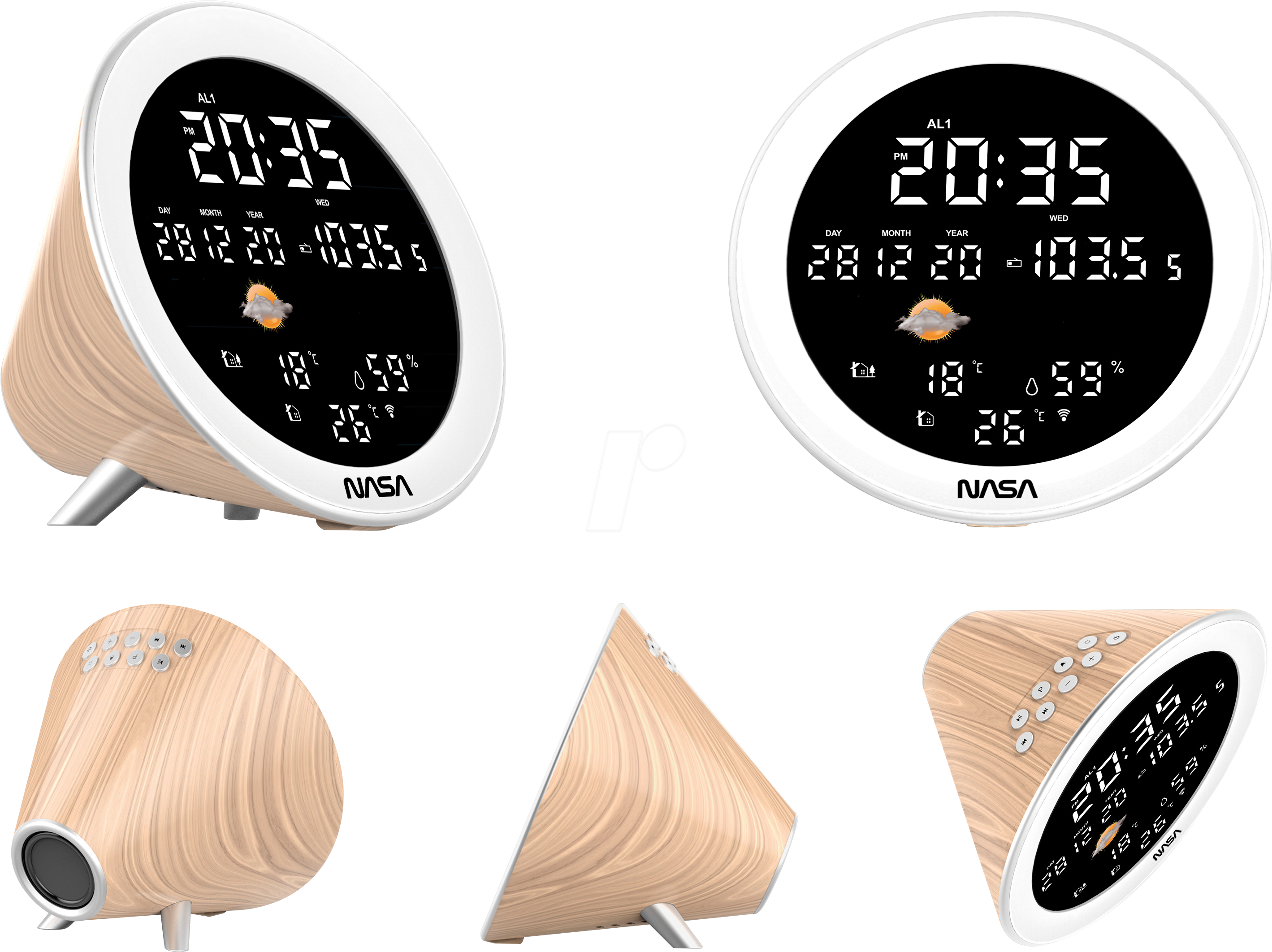 Estación meteorológica de la NASA con 3 sensores exteriores y altavoz Bluetooth - WSP1700WD
