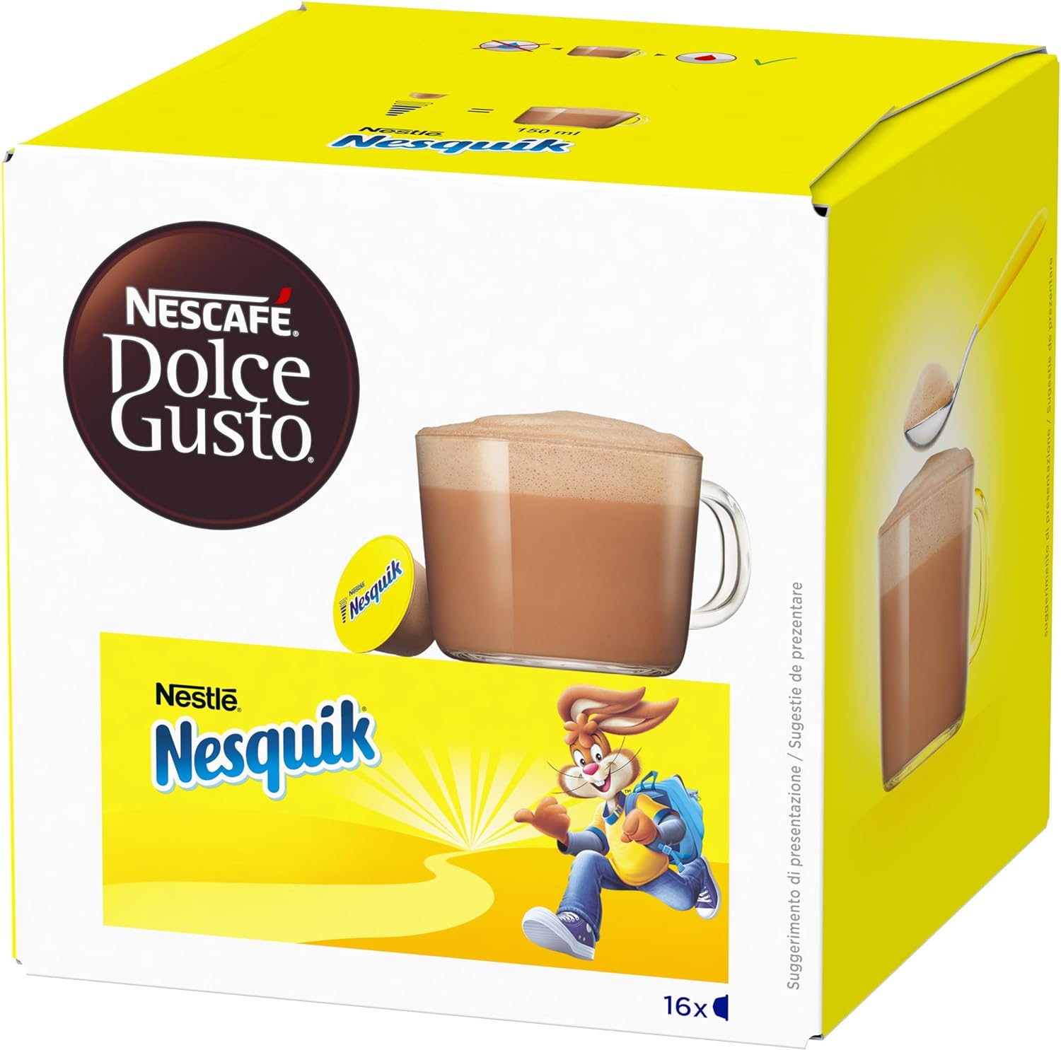 Cápsulas de chocolate caliente Nescafé Dolce Gusto NESQUIK, bebida de chocolate, 16 cápsulas