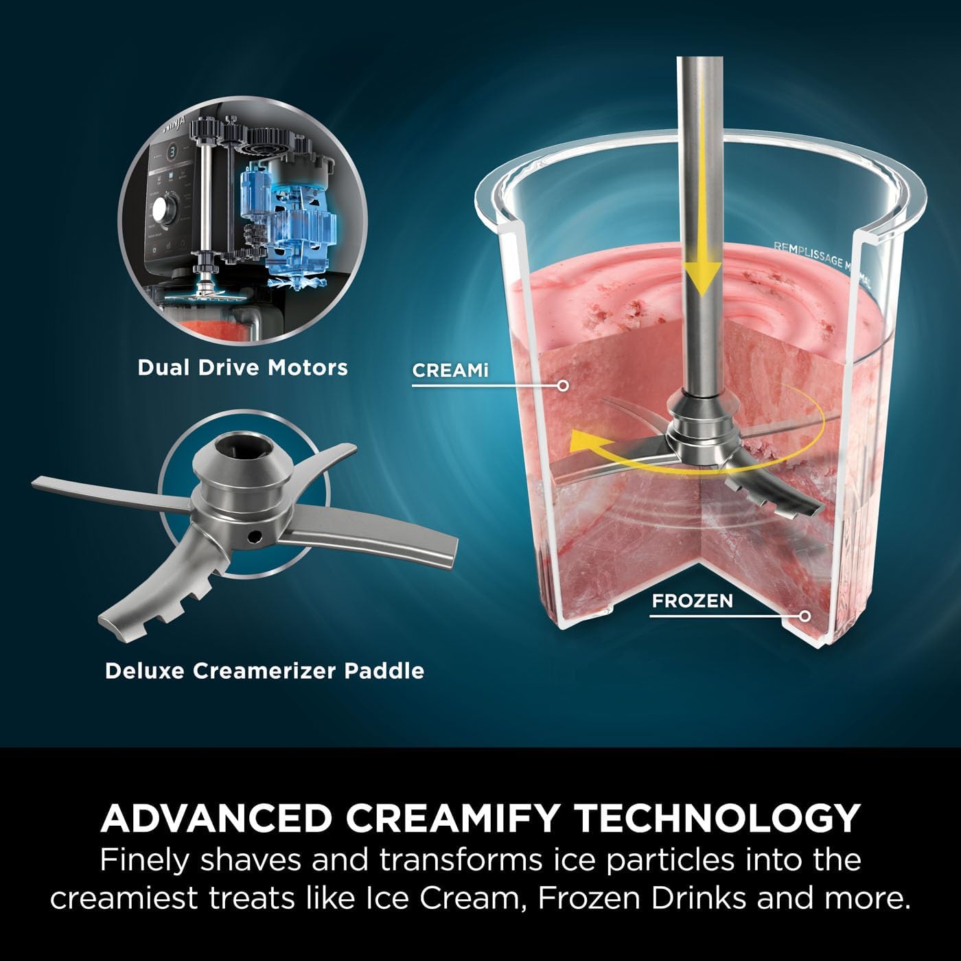 Máquina para hacer helados y bebidas congeladas Ninja CREAMi Deluxe 10 en 1 | NC501UK