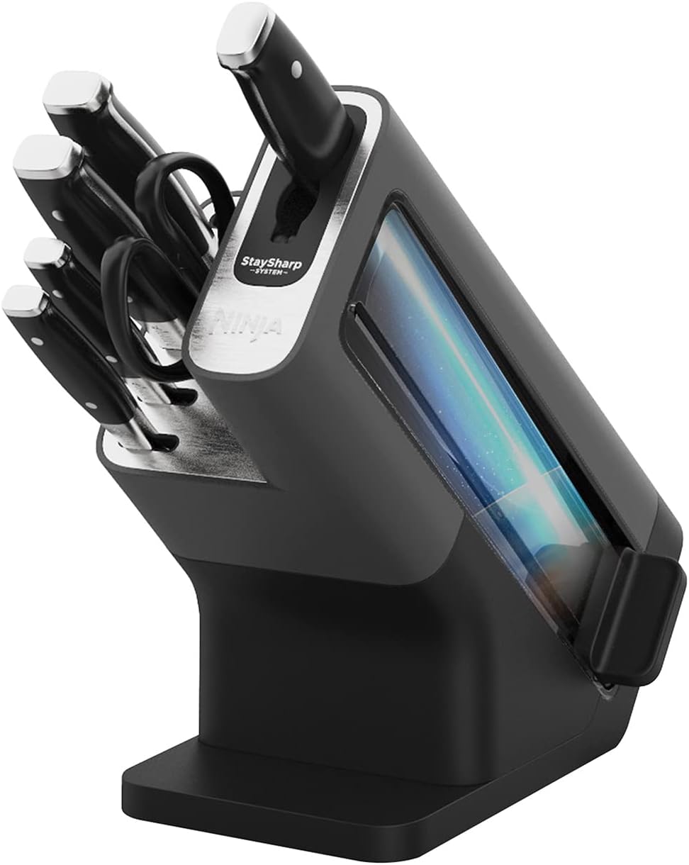 Ninja Foodi StaySharp Knife Block with Integrated Sharpener 6-Piece Set - K32006