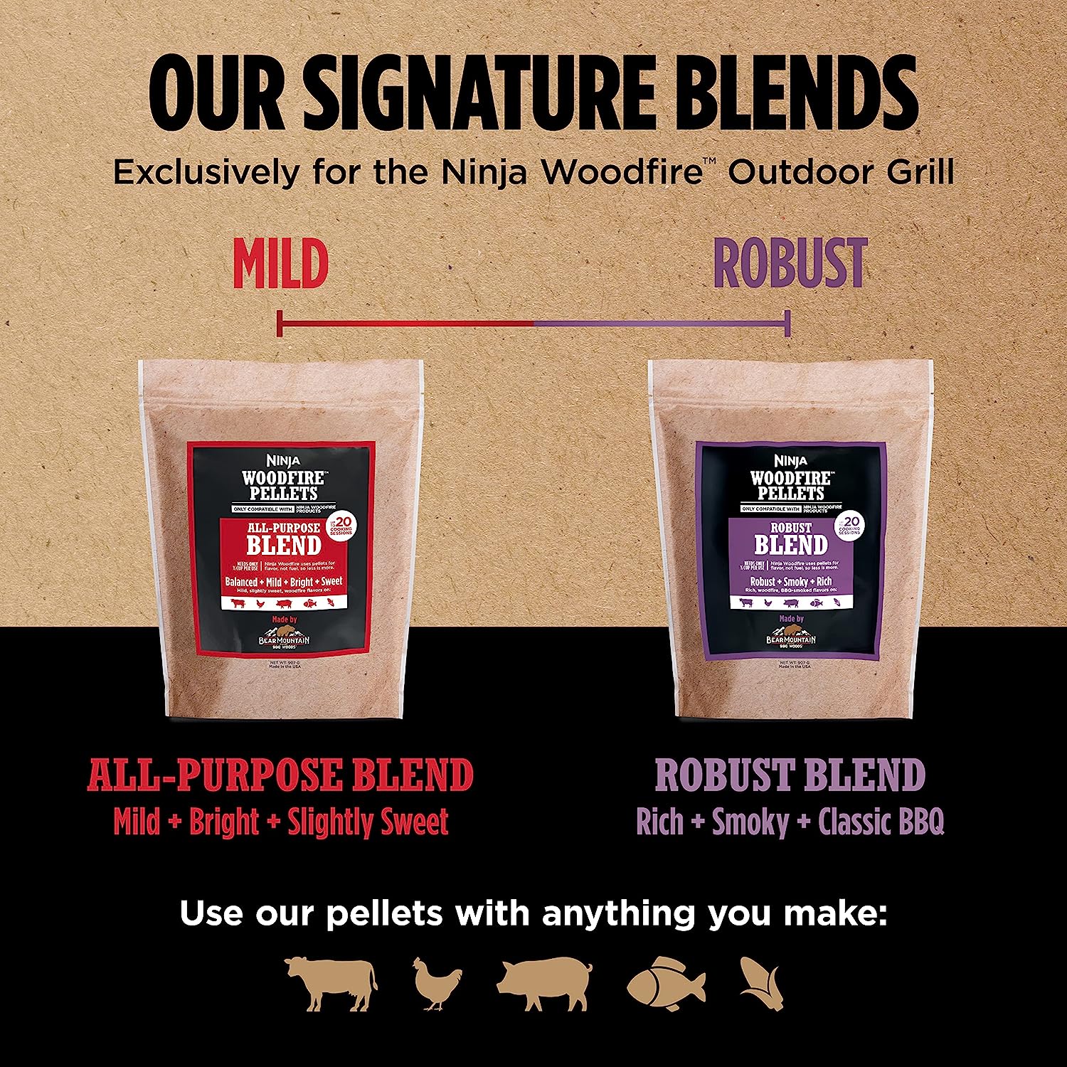 Ninja Woodfire Pellets All-Purpose Blend 2Lb Bag - XSKOGAPBPL2UK