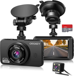 Orskey S900 Dash Cam 1080P Full HD Front and Rear Dual Camera