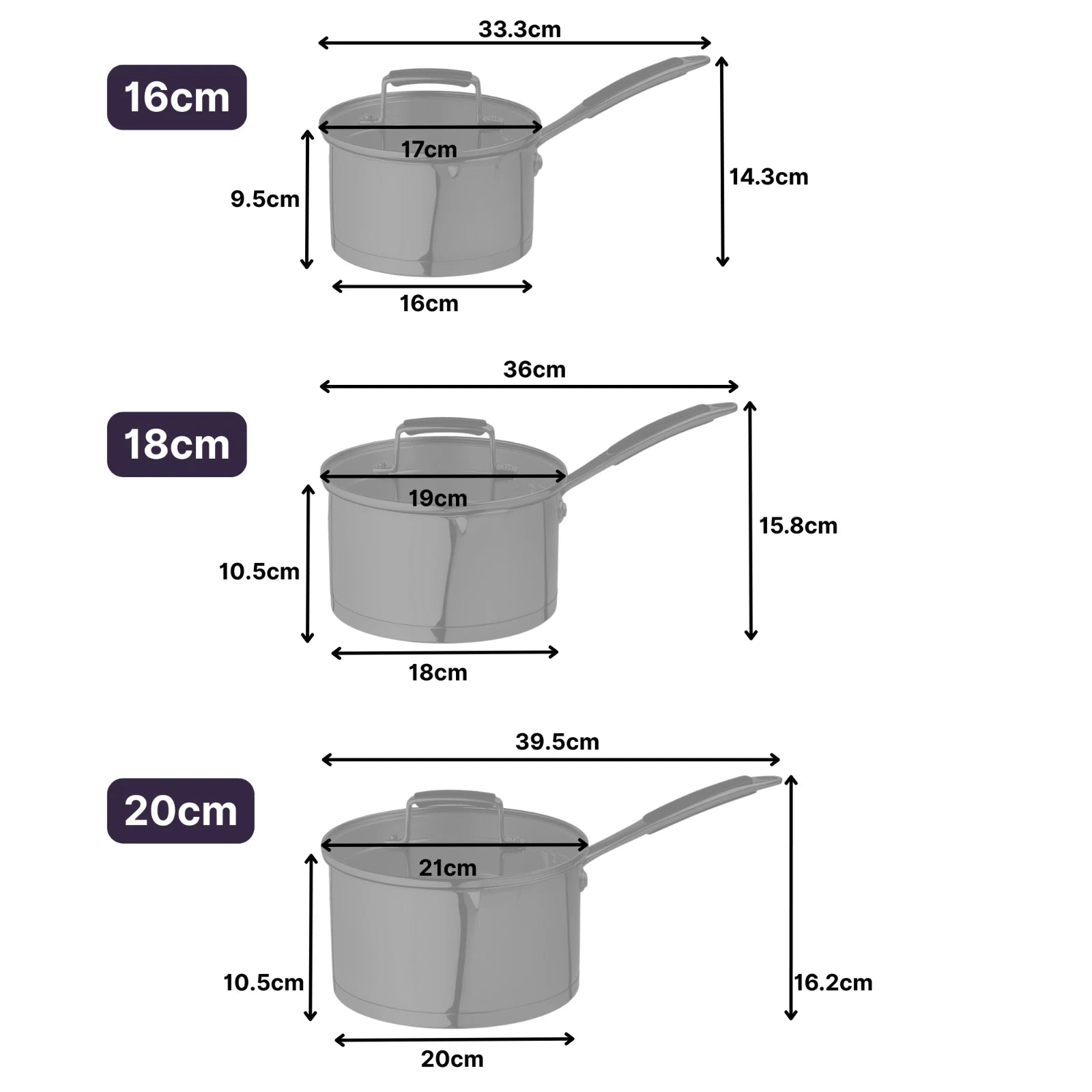 ProChef 5PC Stainless Steel Pan Set - CKW2766