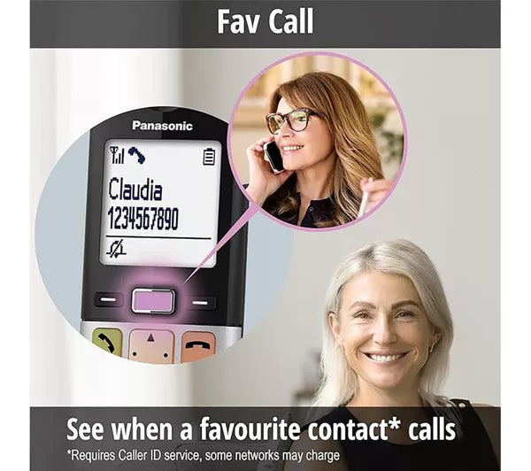 Panasonic KX-TGU430EB Cordless Phone - Silver & Black