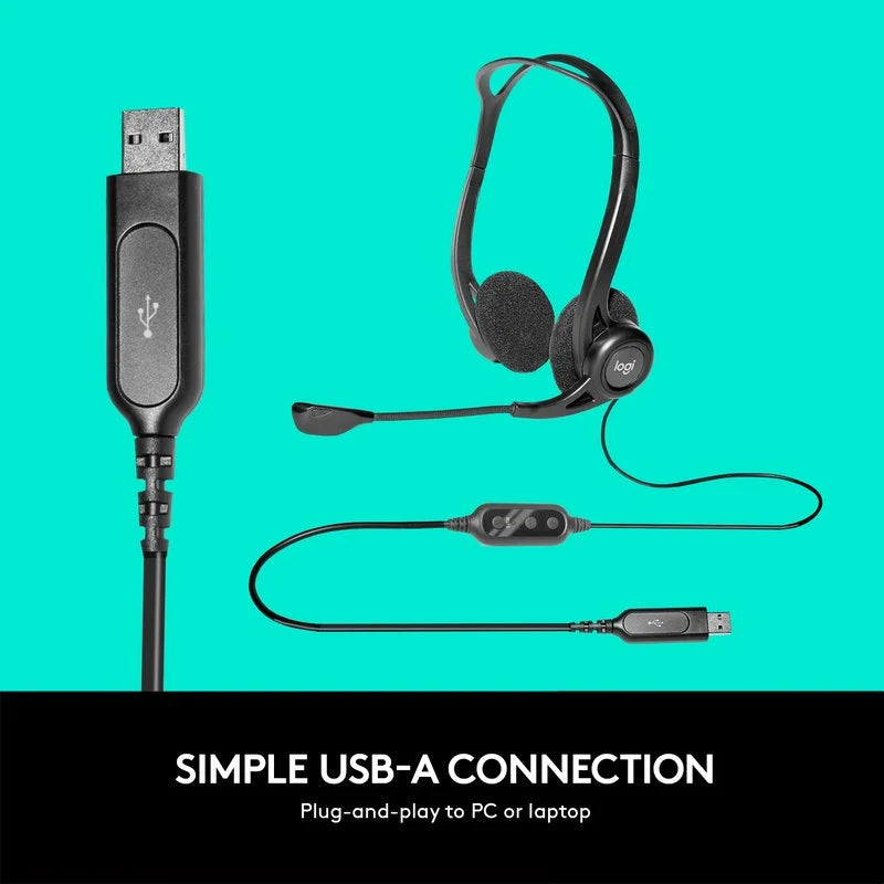 Auriculares estéreo Logitech 960 con micrófono con cancelación de ruido