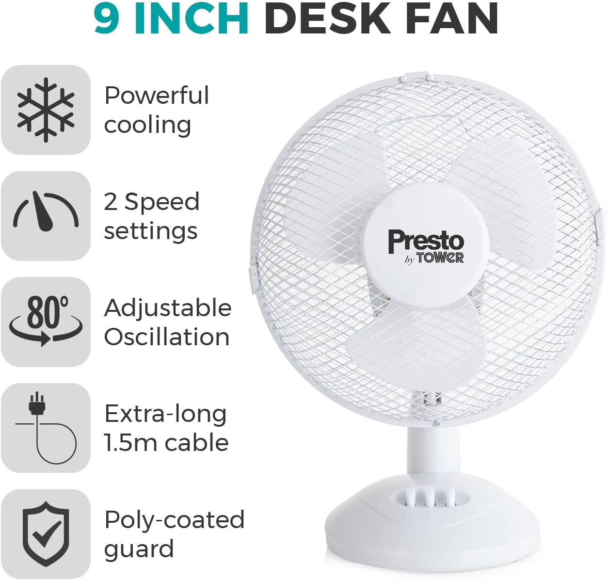 Tower Presto 9" Desk Fan - PT600001