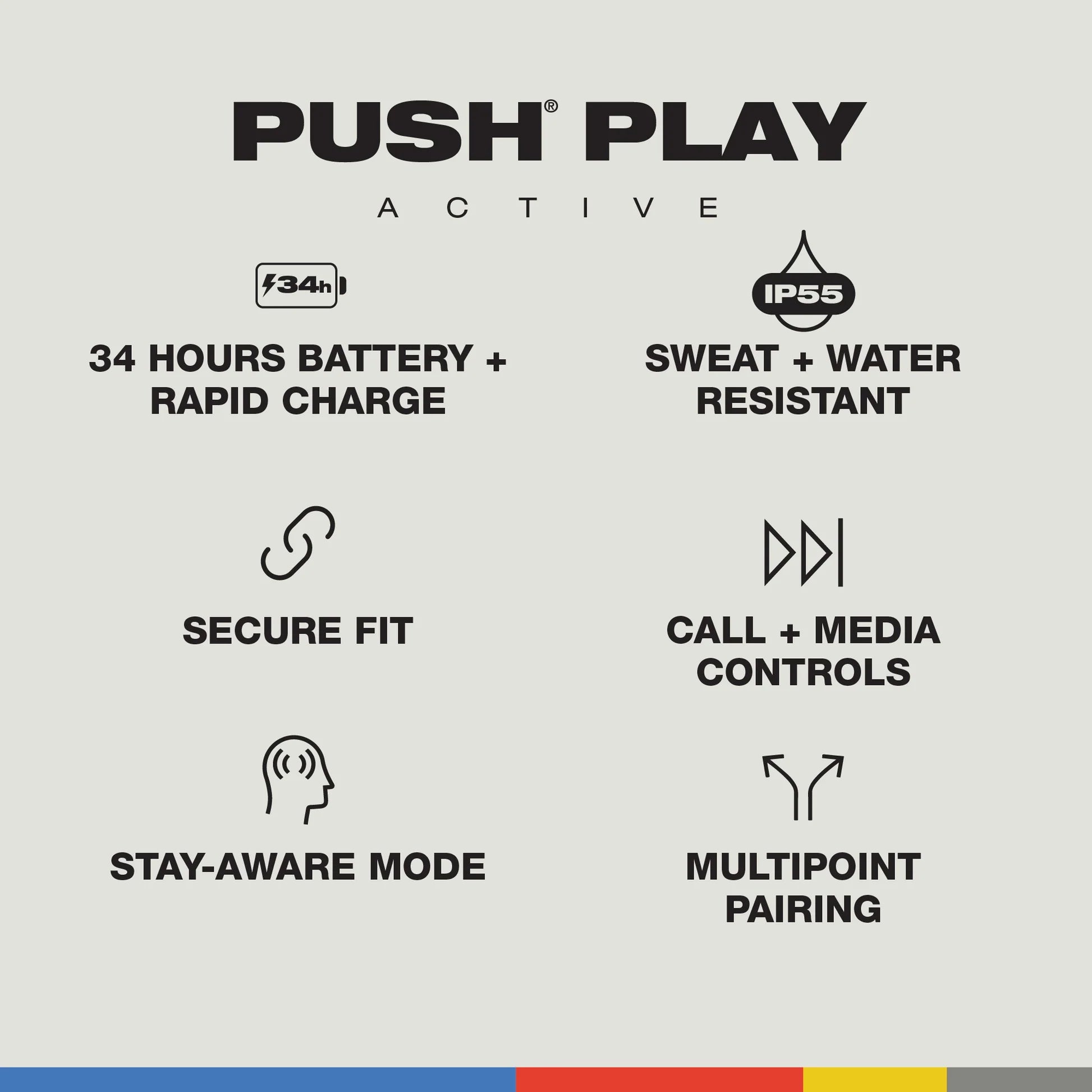 Skullcandy Push Play Active TWS - Black/Orange