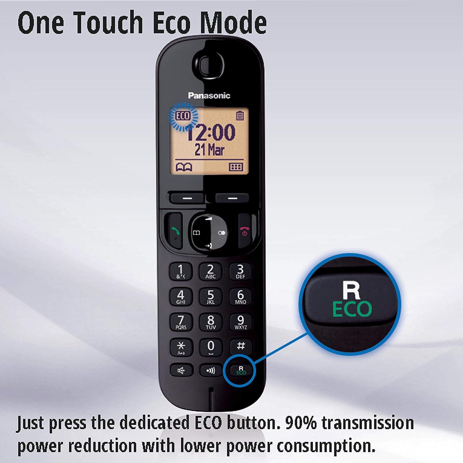 Teléfono inalámbrico DECT individual Panasonic con contestador automático - KX-TGC220EB