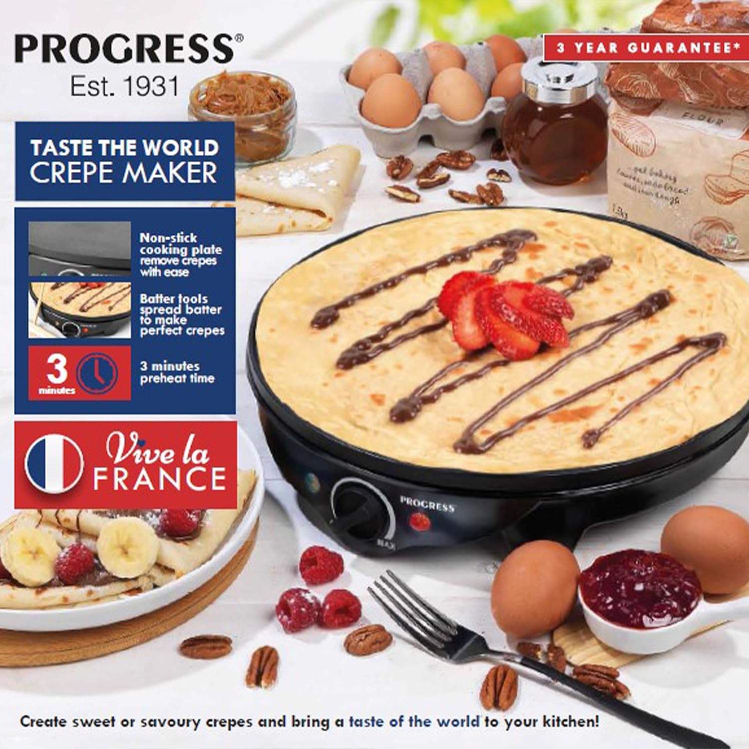 Progress Electric Non-Stick Crepe / Pancake Maker
