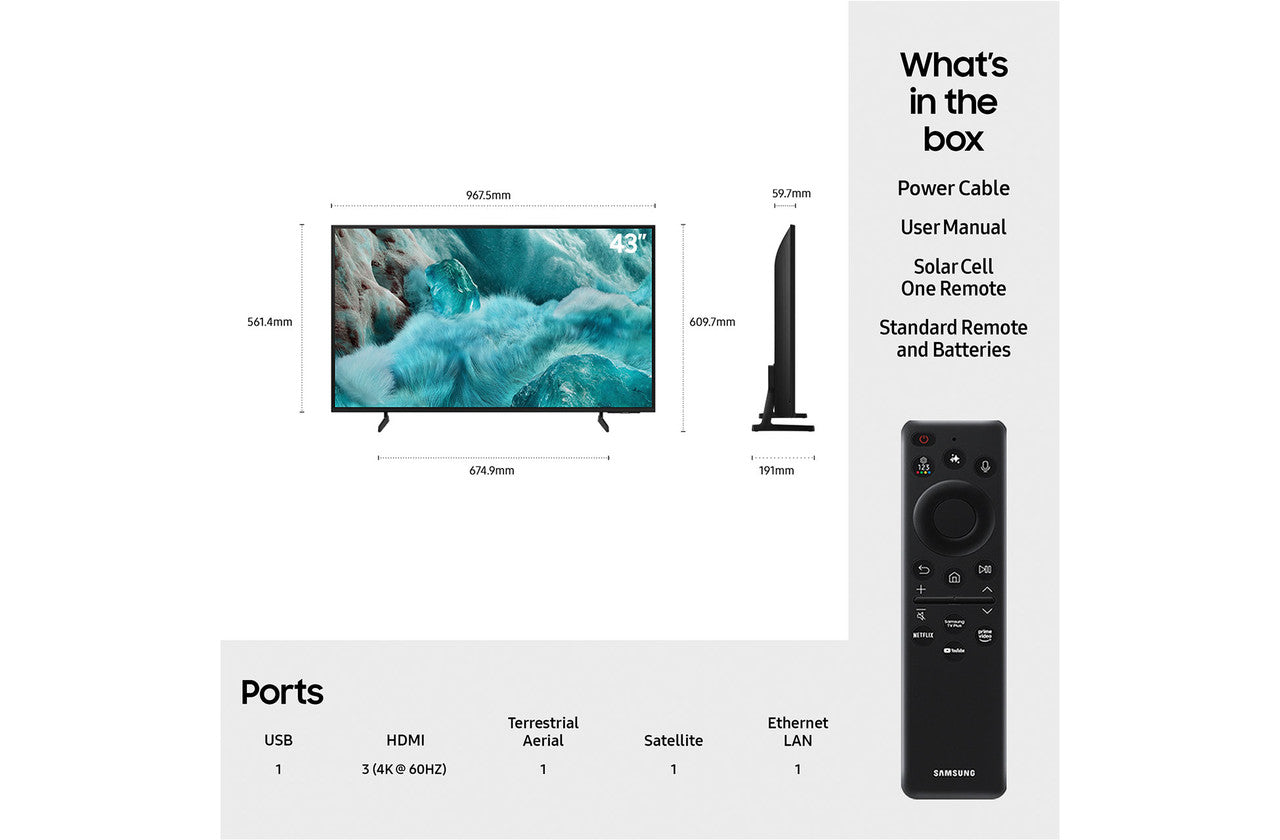 Samsung 43" QLED 4K Ultra HD HDR Smart TV - QE43Q7FA
