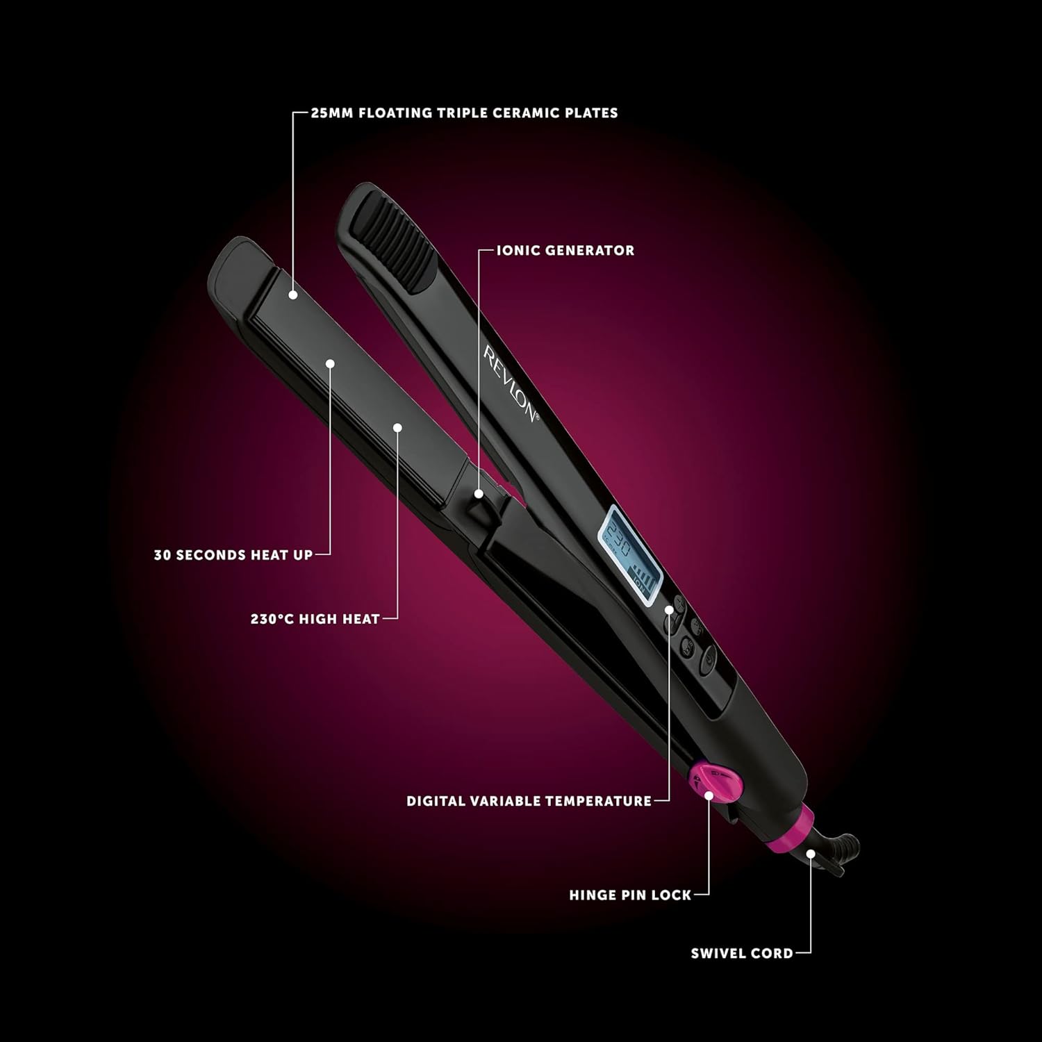 Revlon Perfect Straight 230 Digital Styler - REV-RVST2165UK