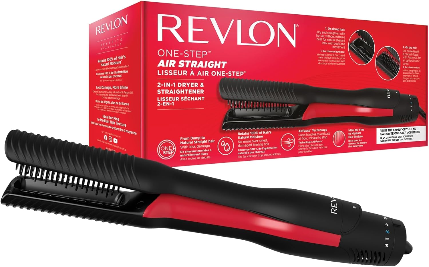 Revlon One Step 2-in-1 Hair Dryer & Straightener - RVDR53330UK