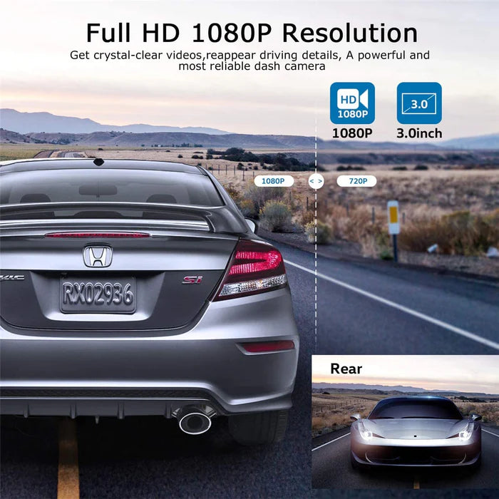 Orskey S800 Dash Cam 1080P Full HD Front and Rear Dual Camera