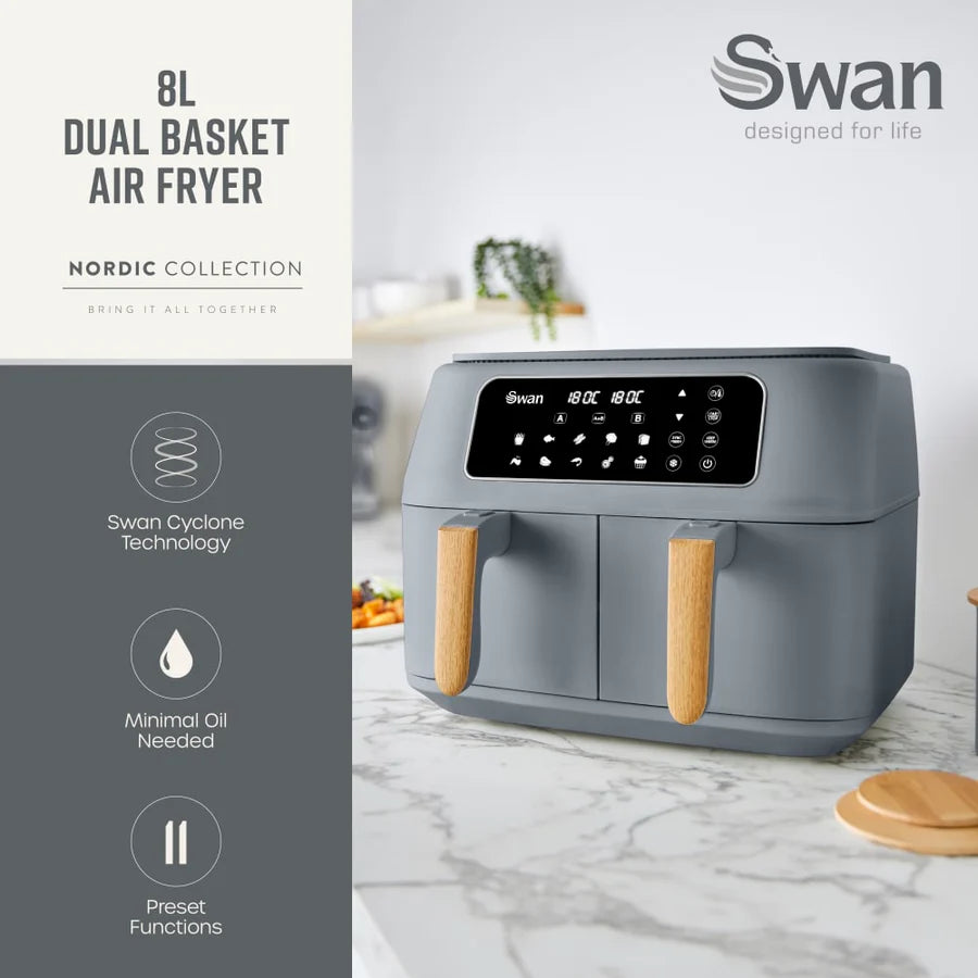 Freidora de aire Swan Nordi Dual 8L 13 en 1 | SD10410
