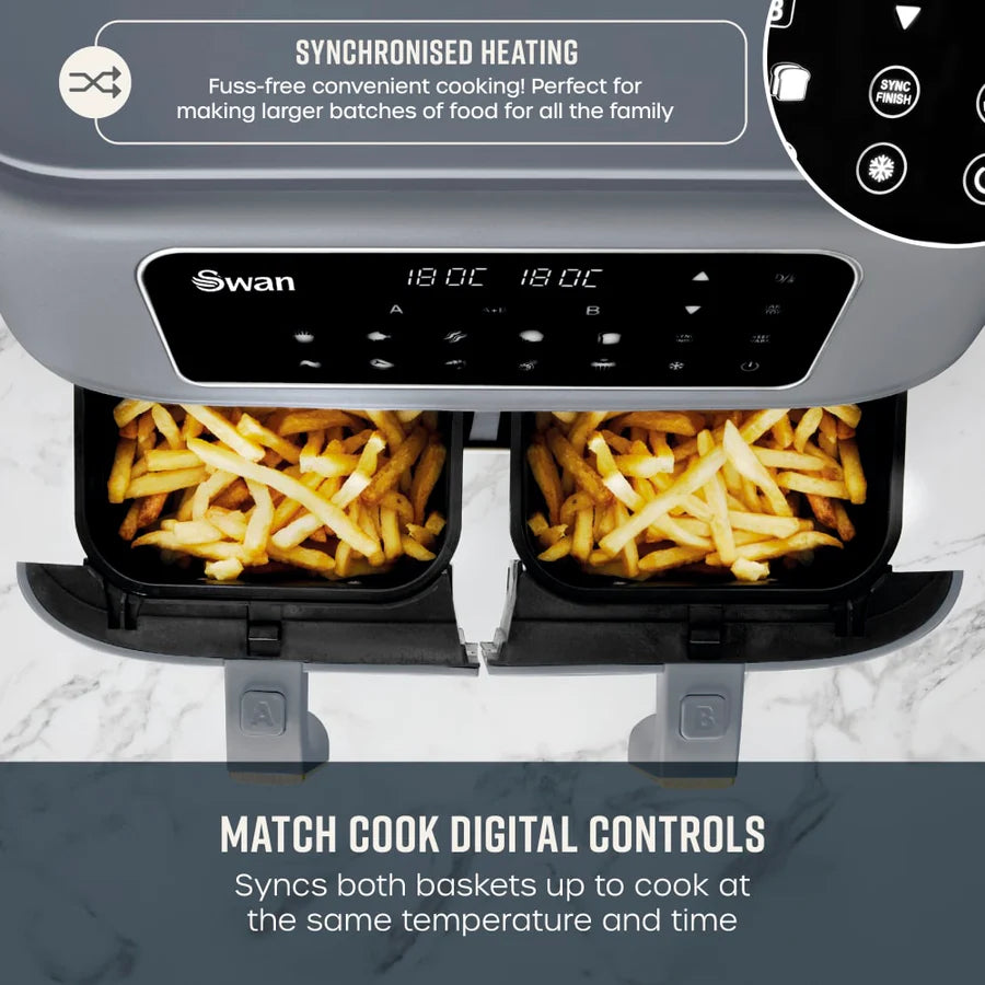Freidora de aire Swan Nordi Dual 8L 13 en 1 | SD10410