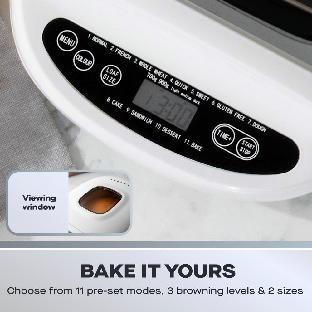 Daewoo 2lb Bread Maker Machine 11 Programs 700/900g Timer - SDA2849GE