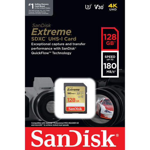 SanDisk 128GB Extreme SD UHS-I Card - SDSDXVA-128G-GNCIN