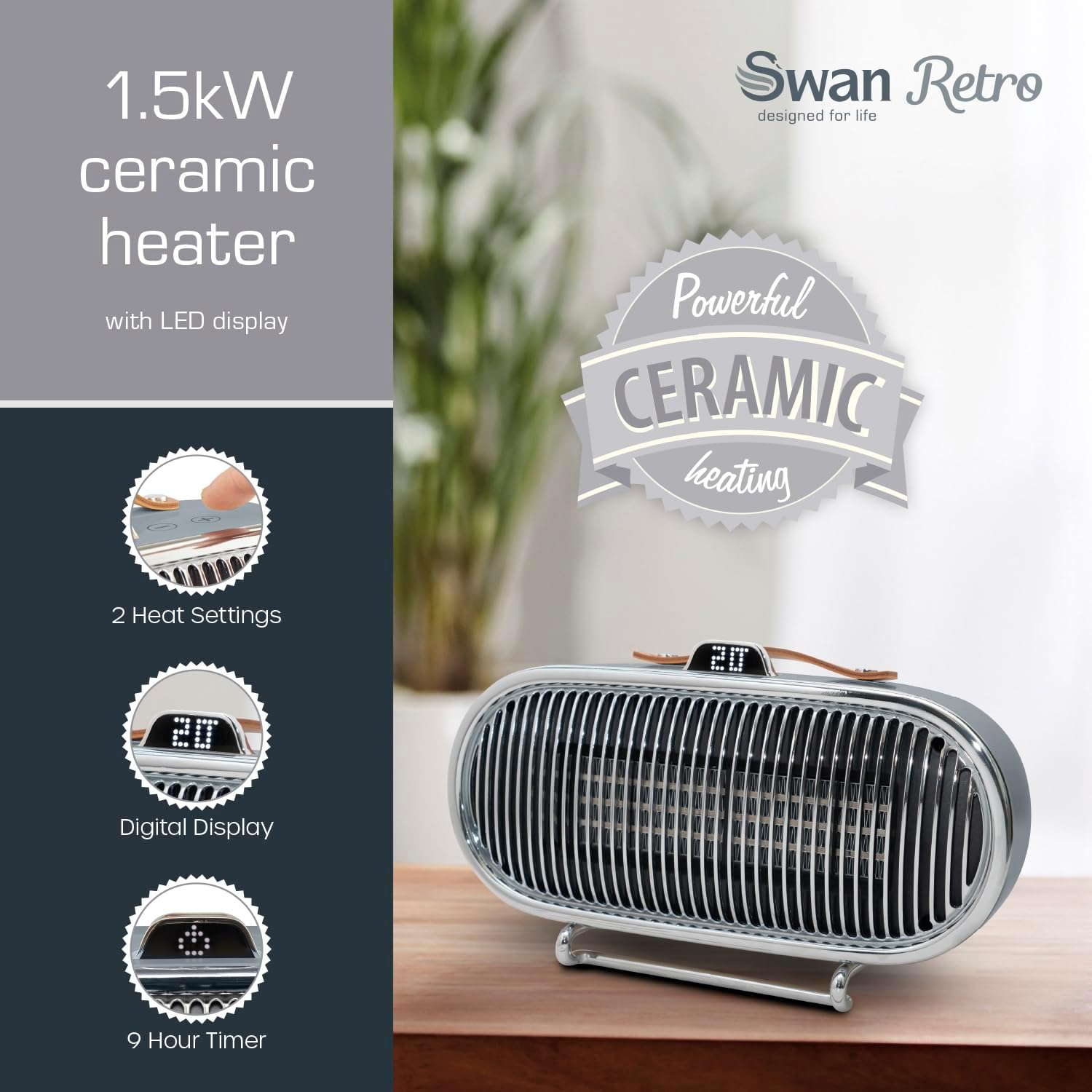 Swan Portable Retro Ceramic Heater | SH27032
