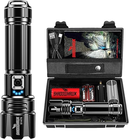 Linterna LED recargable Shadowhawk superbrillante - XHP70.2