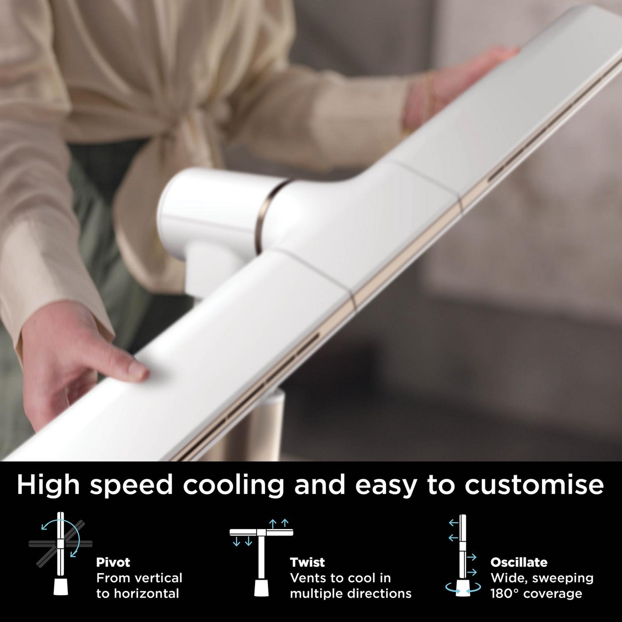 Shark TurboBlade High-Speed Multi-Directional Cooling Fan System - White - TFS200