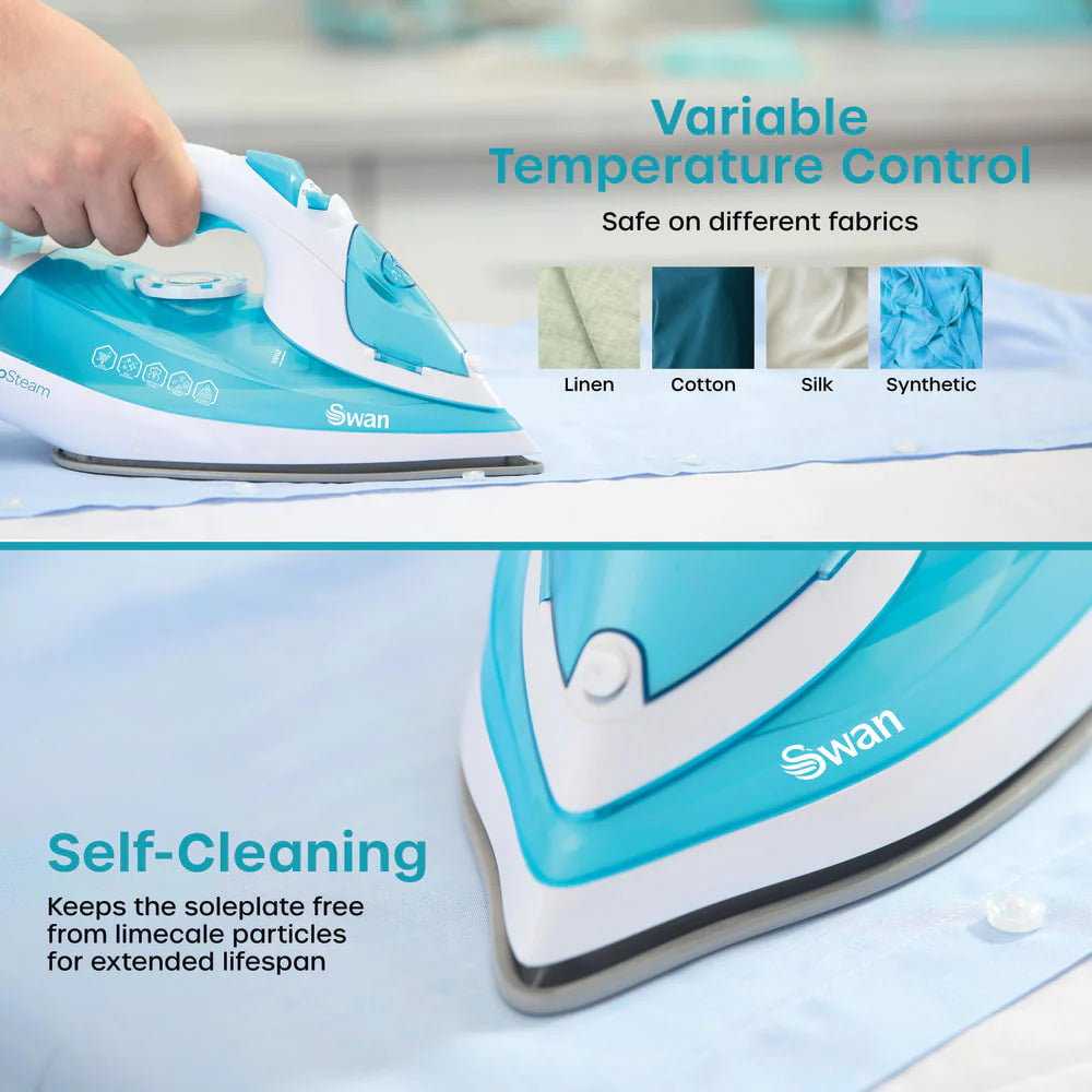 Plancha de vapor Swan de 2600 W con suela de cerámica | SI12054AQ
