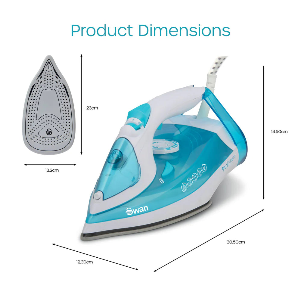 Plancha de vapor Swan de 2600 W con suela de cerámica | SI12054AQ