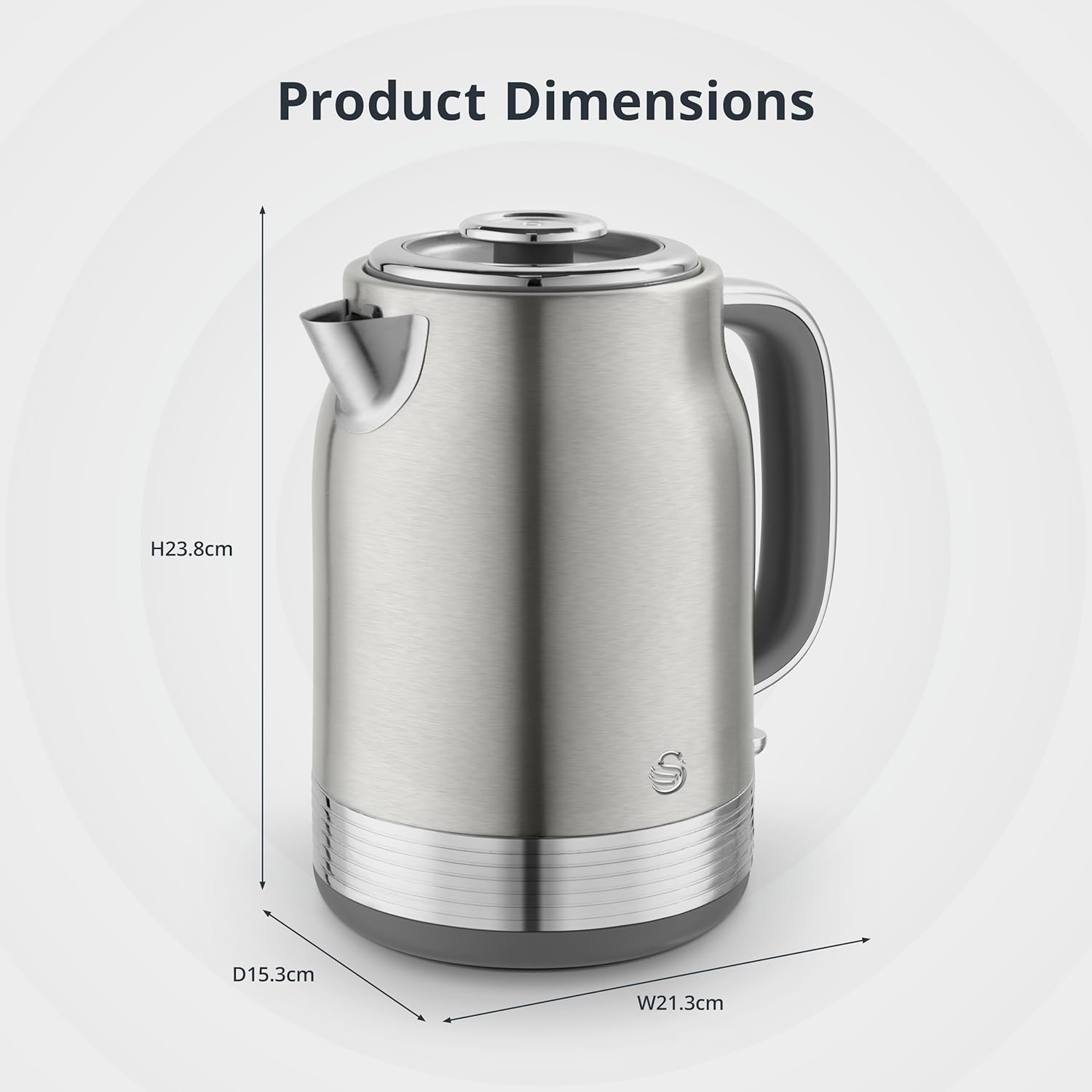 Swan Retro 1.7L 3KW Stainless Jug Kettle