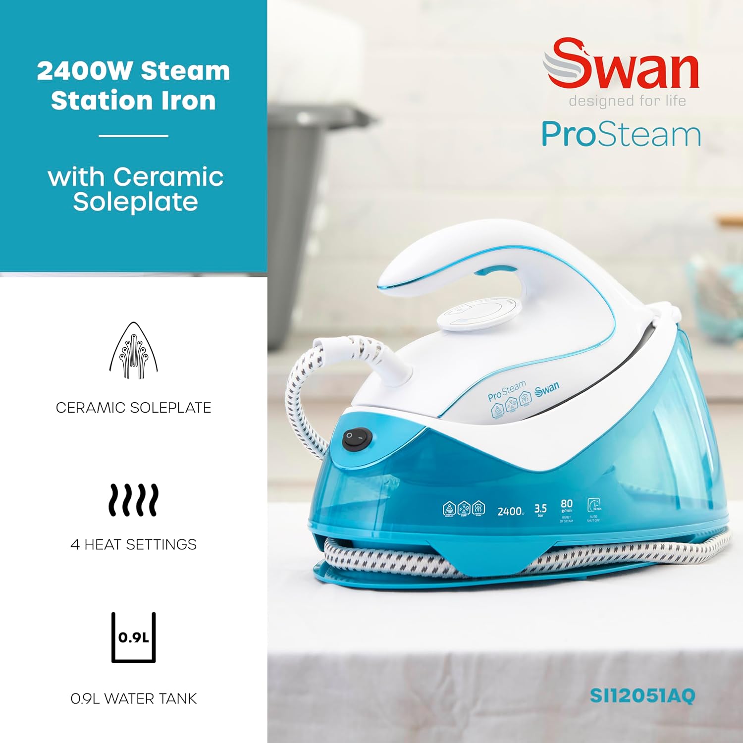 Plancha de vapor Swan de 2400 W - SI12051AQ