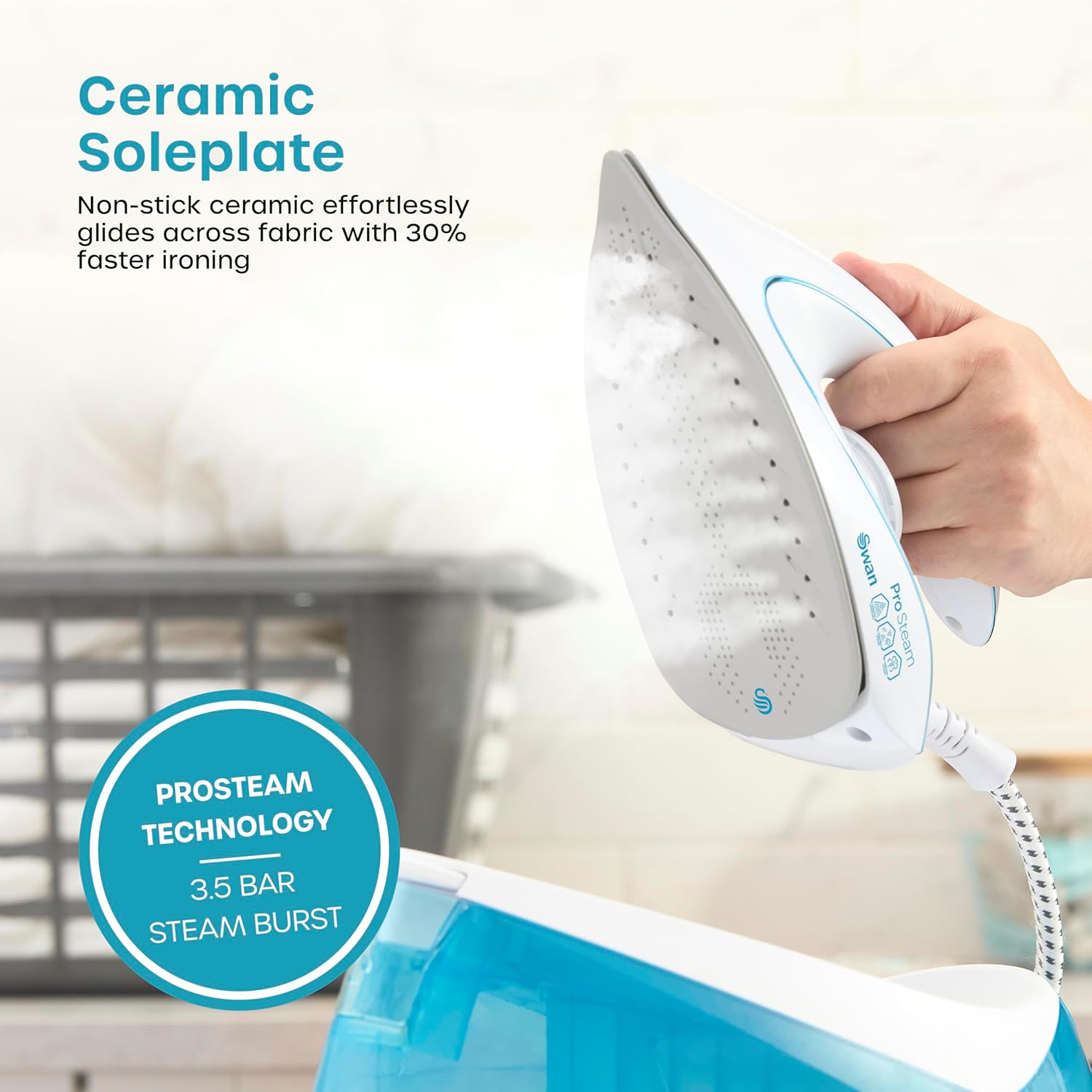 Plancha de vapor Swan de 2400 W - SI12051AQ