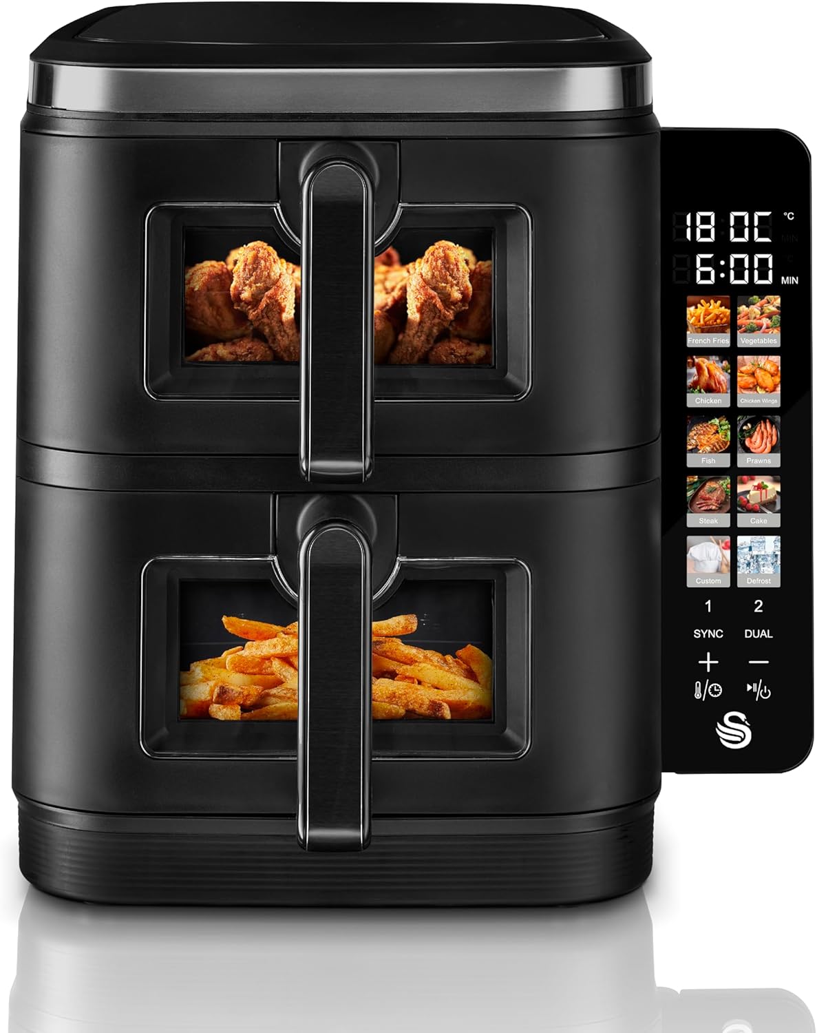 Swan 11L Duo Layer Air Fryer - SD10522BLK