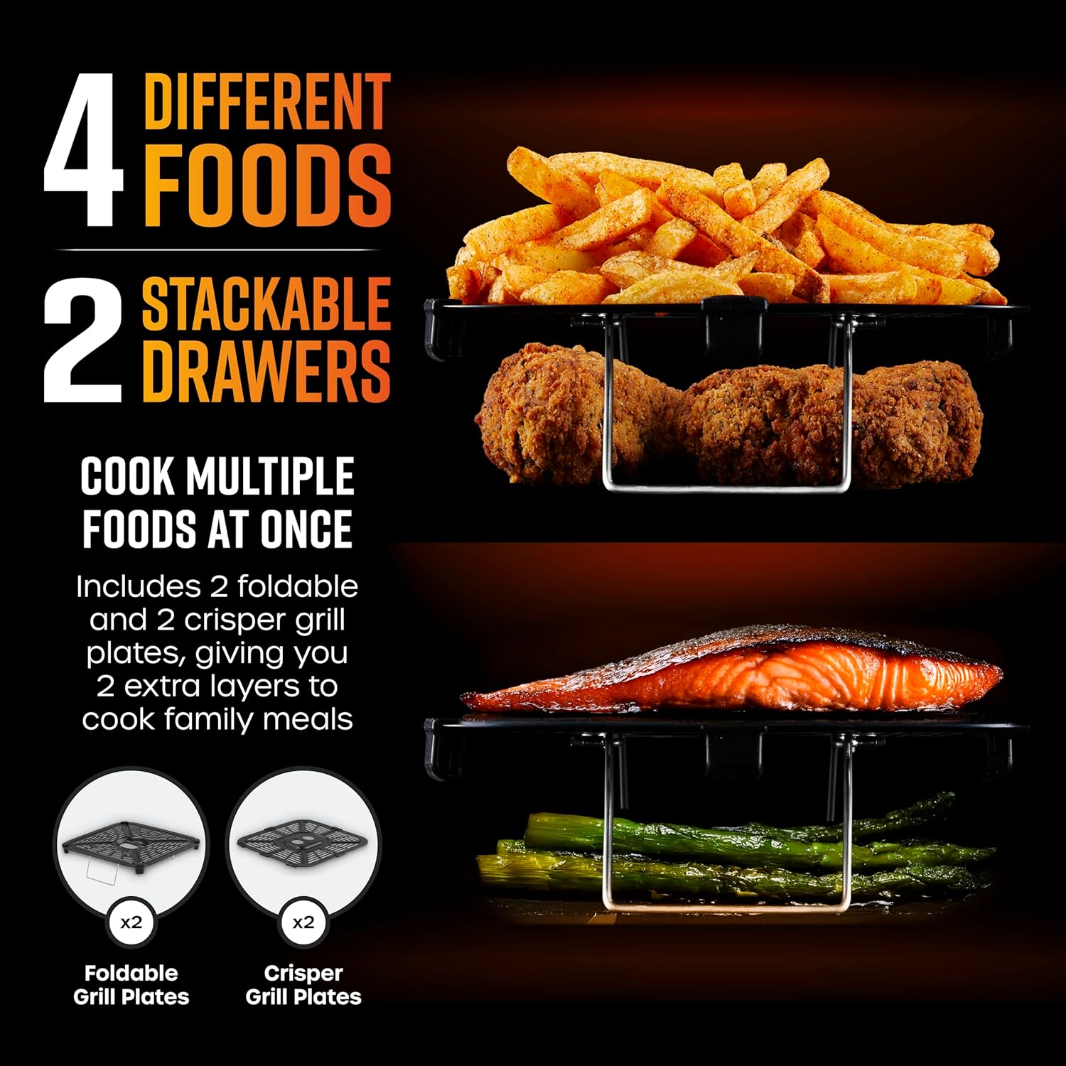 Freidora de aire Swan de dos capas de 11 l - SD10522BLK