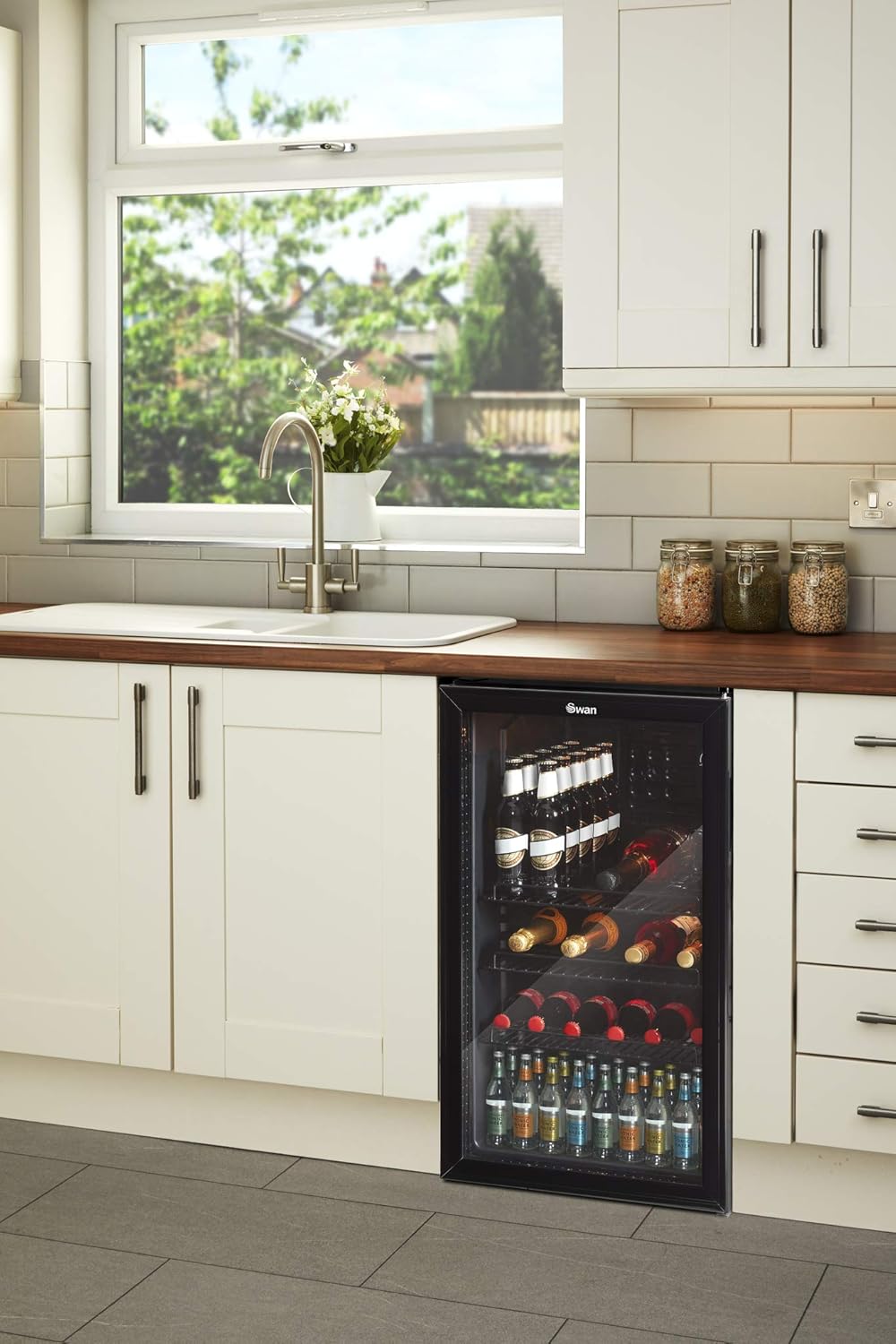 Swan 80L Black Undercounter Fridge - SR12030BN