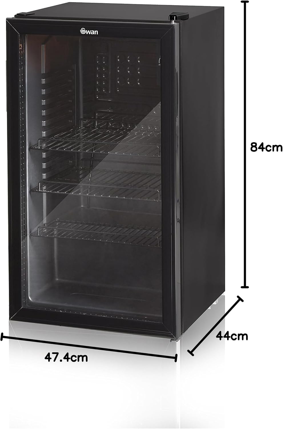 Swan 80L Black Undercounter Fridge - SR12030BN