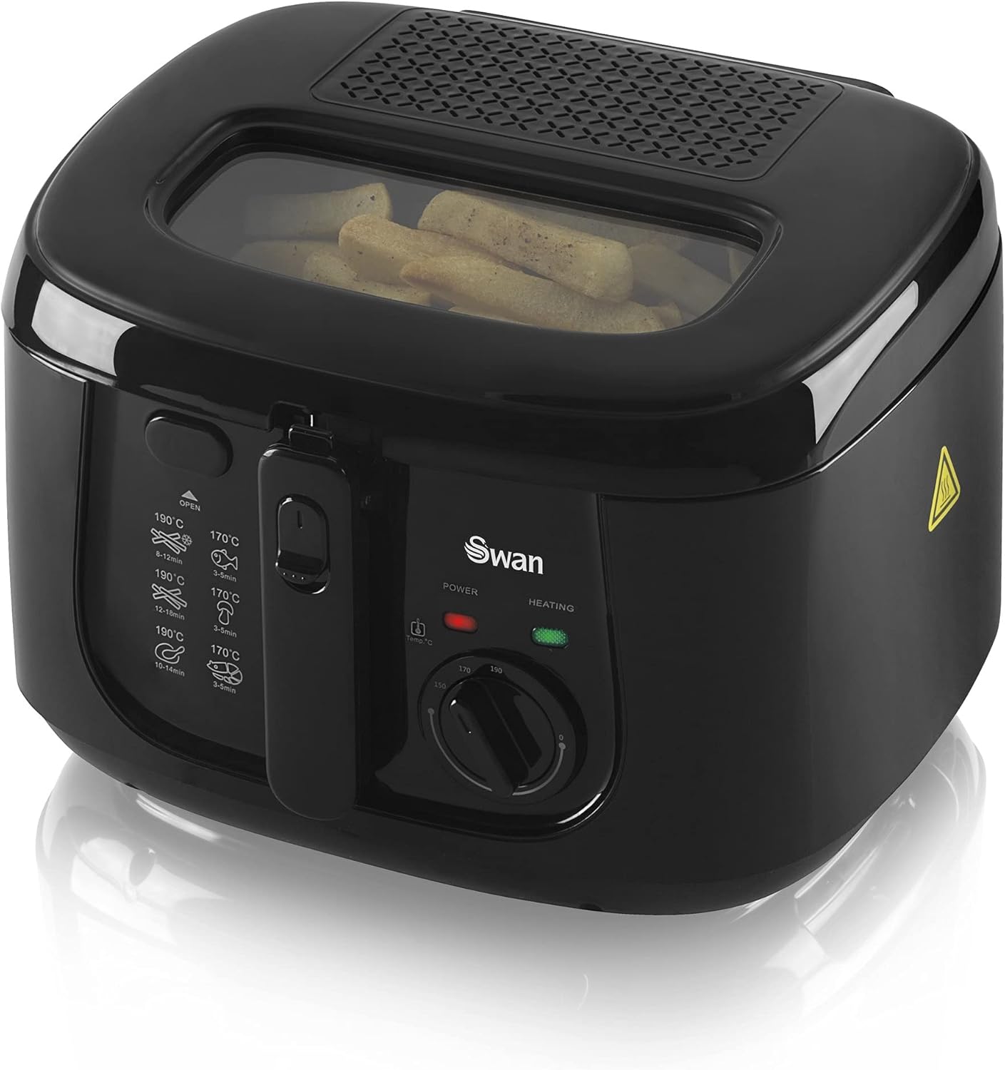 Swan 2.5 Litre Deep Fat Fryer with Viewing Window, Easy Clean, Adjustable temperature control, 1800 W, White | SD6080N