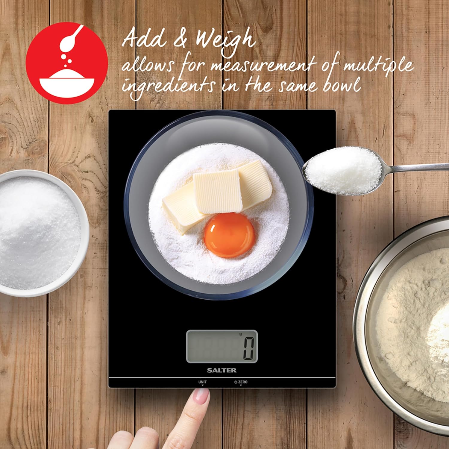 Salter 1172 Large Platform Digital Kitchen Scale | Black
