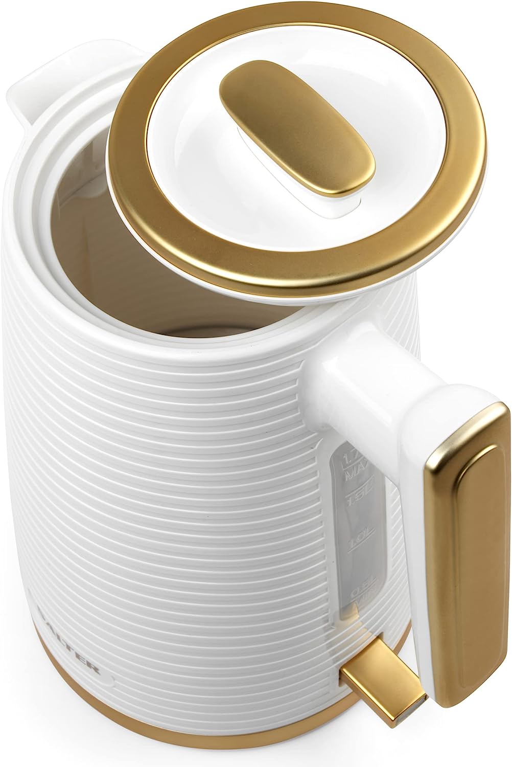 Salter Palermo White & Gold Effect 1.7L Textured Kettle 3000W - EK5031WHT