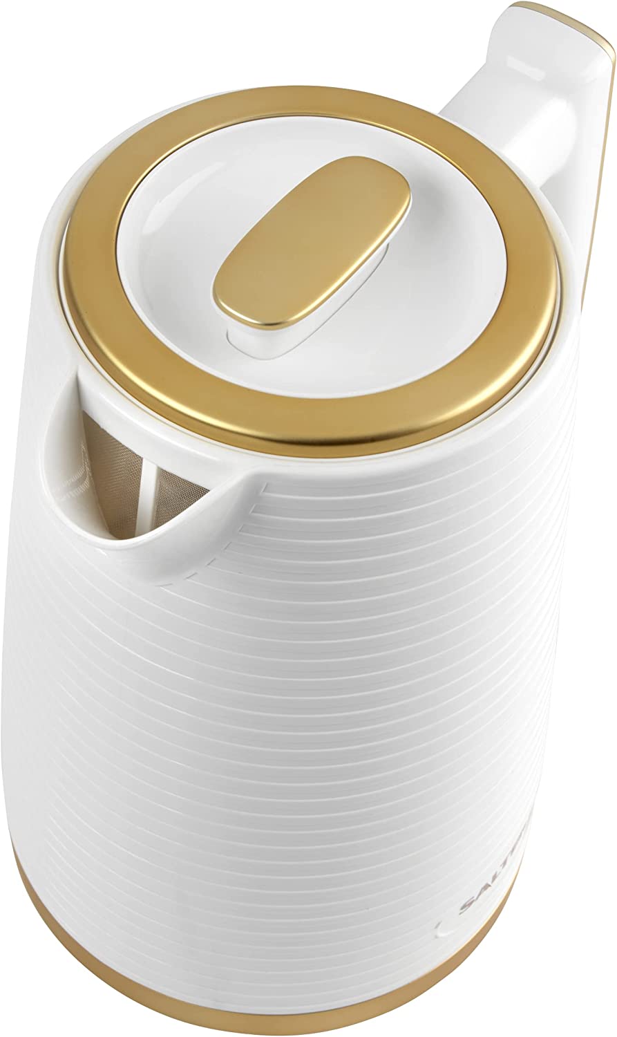 Salter Palermo White & Gold Effect 1.7L Textured Kettle 3000W - EK5031WHT