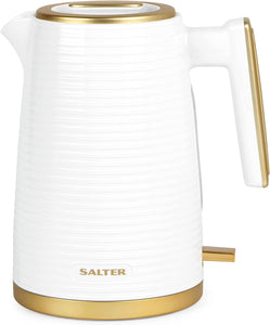 Salter Palermo White & Gold Effect 1.7L Textured Kettle 3000W - EK5031WHT