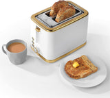 Salter Palermo White & Gold Effect 2-Slice Textured Toaster - EK5032WHT