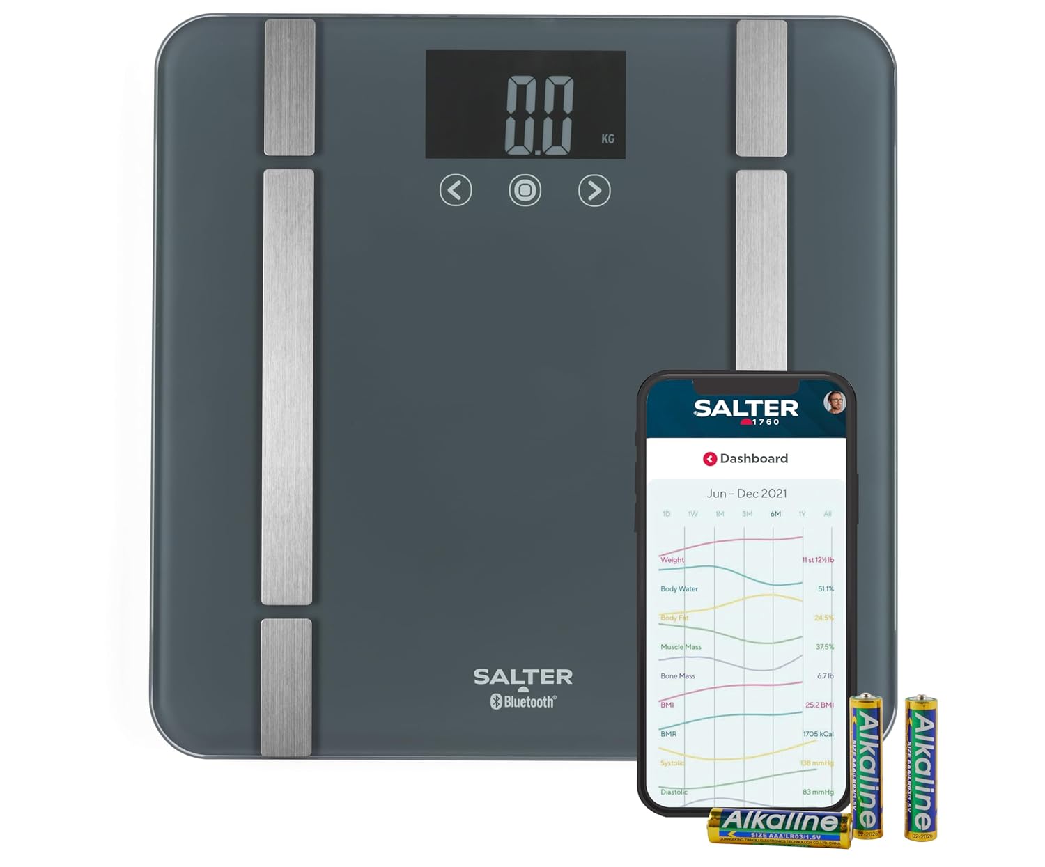 Salter Smart Bluetooth Bathroom Scale – Grey