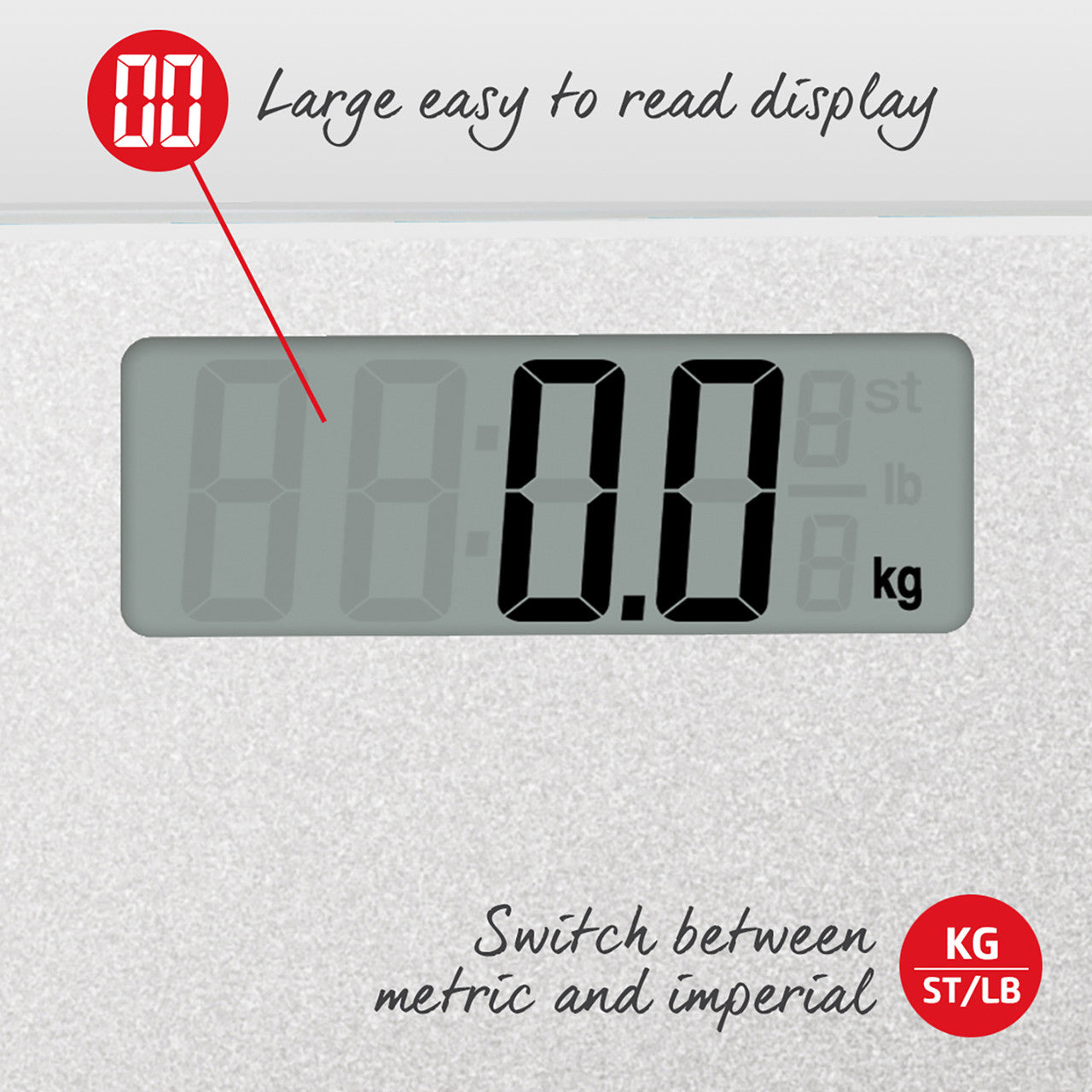 Salter Silver Glitter Electronic Personal Bathroom Scale - 9037 SVGL3RCEU16