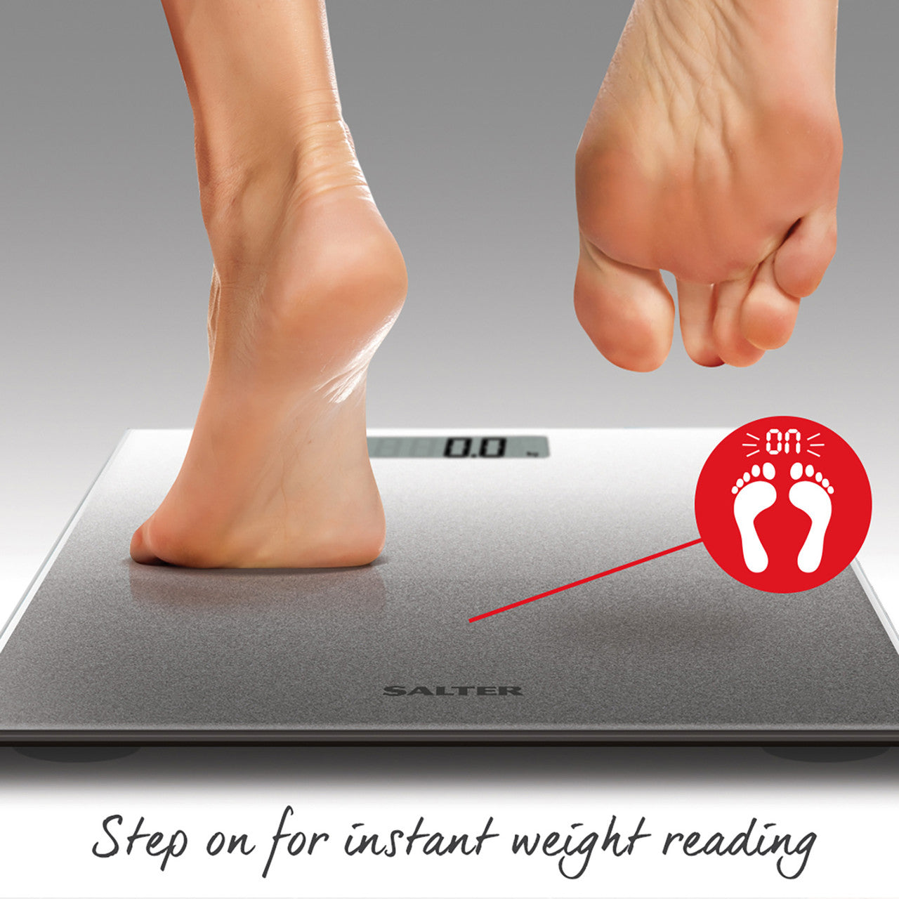 Salter Silver Glitter Electronic Personal Bathroom Scale - 9037 SVGL3RCEU16