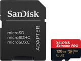 SanDisk 128GB Extreme PRO microSDXC UHS-I Card with Adapter - SDSQXCD-128G-GN6MA