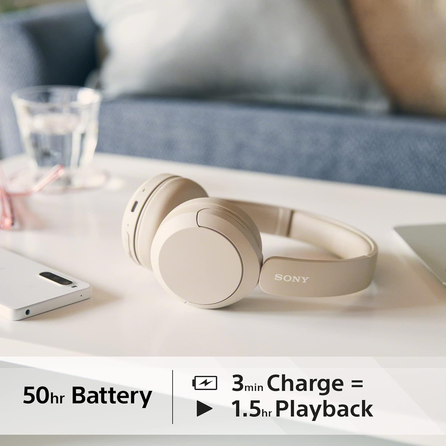 Sony WH-CH520 Wireless On-Ear Headphones with Microphone